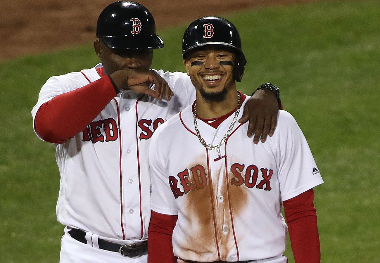 mookie betts wearing a chain in baseball